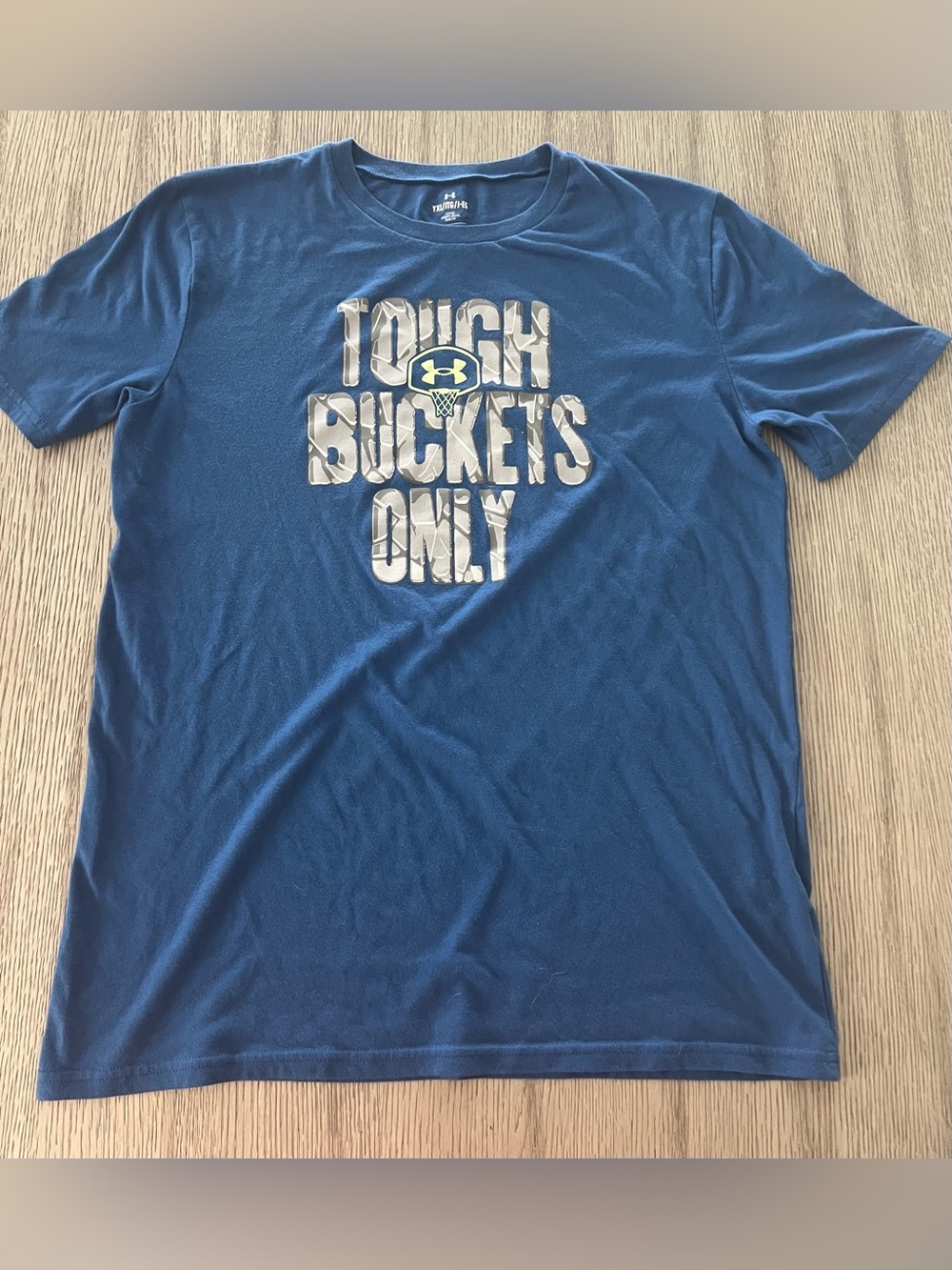 Under Armour  youth boys  Royal Blue 'Tough Buckets Only' Graphic Tee